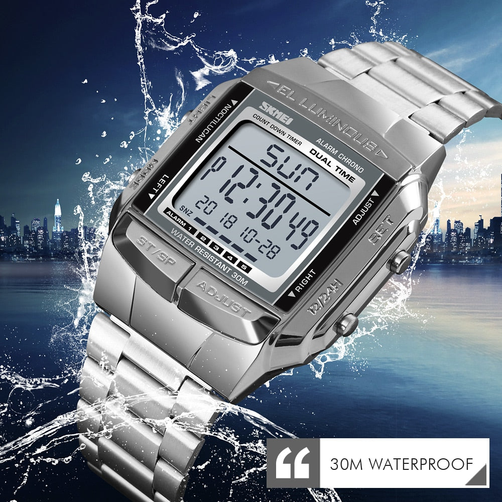 SKMEI 1381 Military Sports Watches Electronic Mens Watches Top Brand Luxury Male Clock Waterproof LED Digital Watch Relogio Masculino