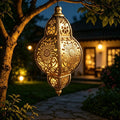 Solar iron hollow projection lamp