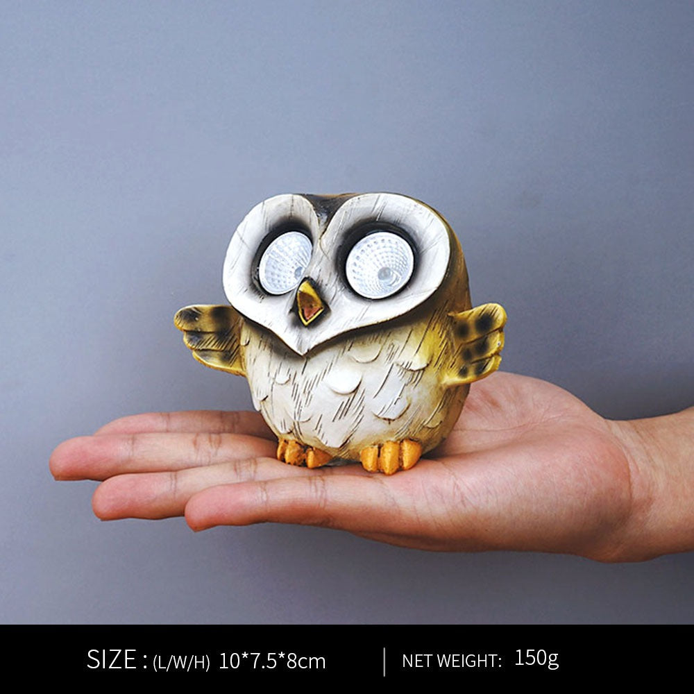 Owl solar lamp resin decoration