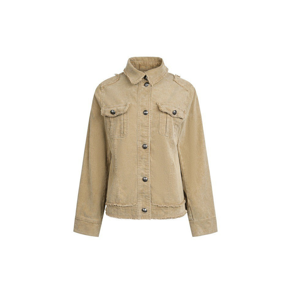 Tailored Fitted Hunting Jacket Women Corduroy Coat
