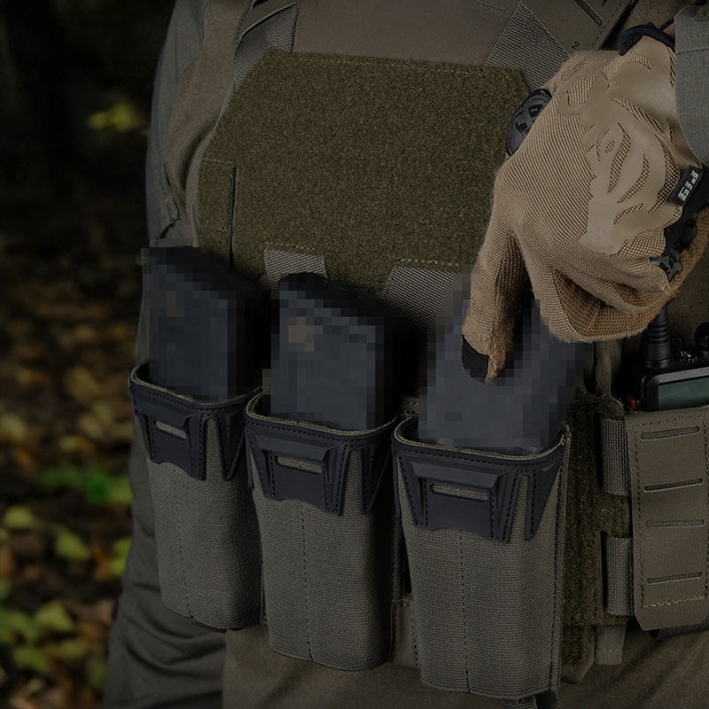 Tactical Multi-Caliber Triple Mag Pouch - M4/7.62x39/PCC 9mm, Glock Mags, MOLLE, Hunting & Agility