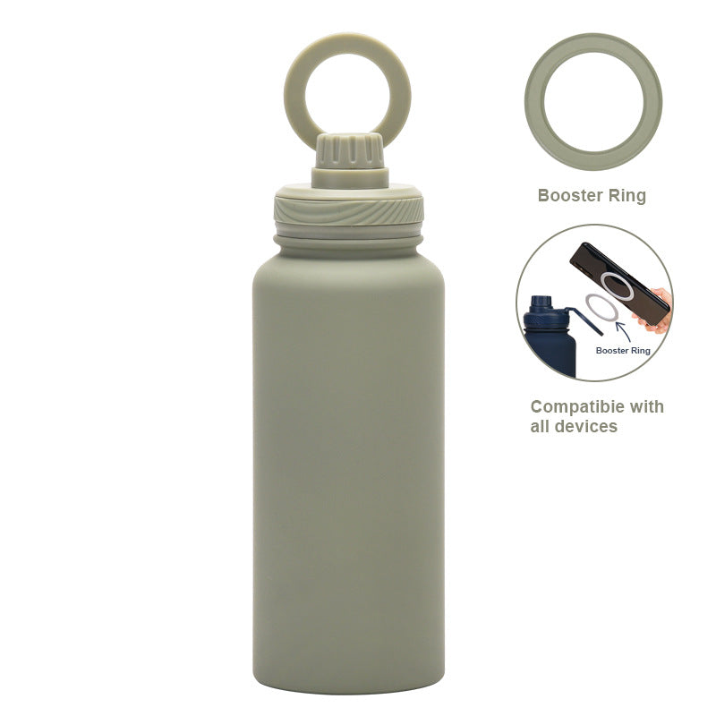 Magnetic Phone Holder Outdoor Large Capacity 1L Wide-Mouth Insulated Stainless Steel Sports Water Bottle