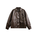 Barn Style Multi-Pocket MK3 Hunting Loose PU Leather Jacket