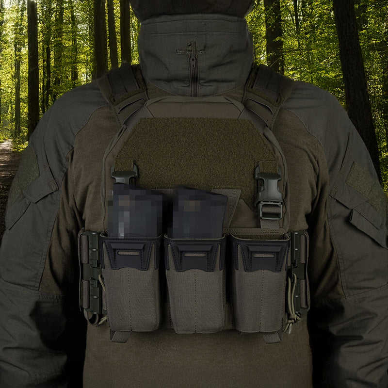 Tactical Multi-Caliber Triple Mag Pouch - M4/7.62x39/PCC 9mm, Glock Mags, MOLLE, Hunting & Agility