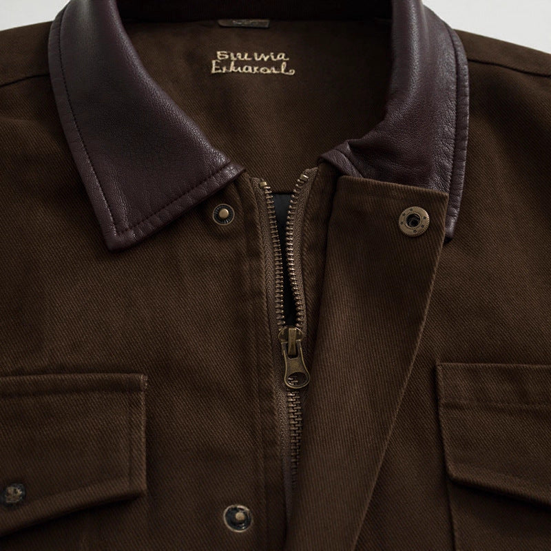 Mid-Length Casual Jacket with Hunting Design