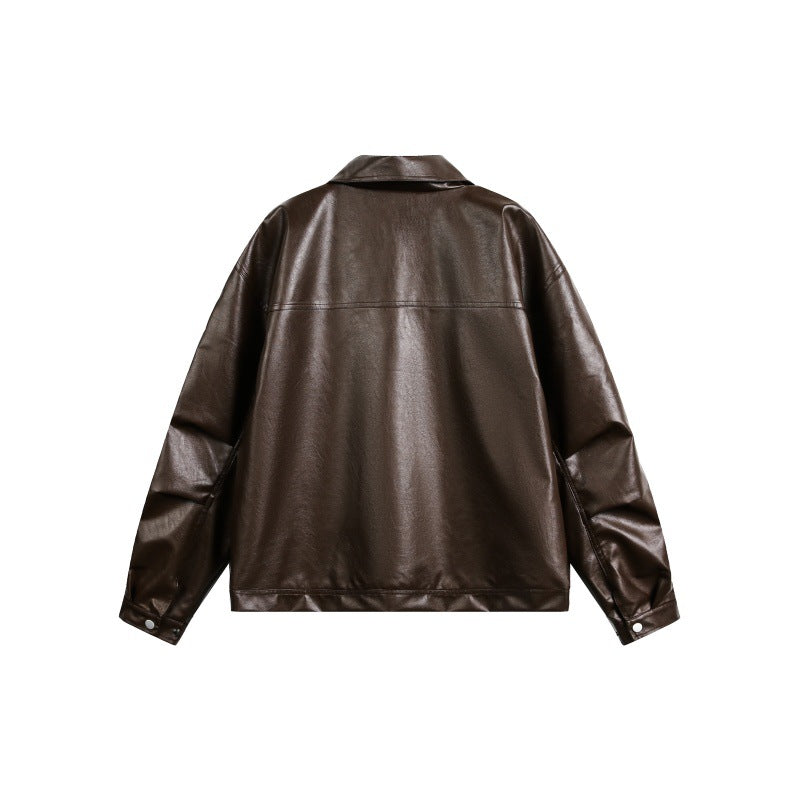 Barn Style Multi-Pocket MK3 Hunting Loose PU Leather Jacket