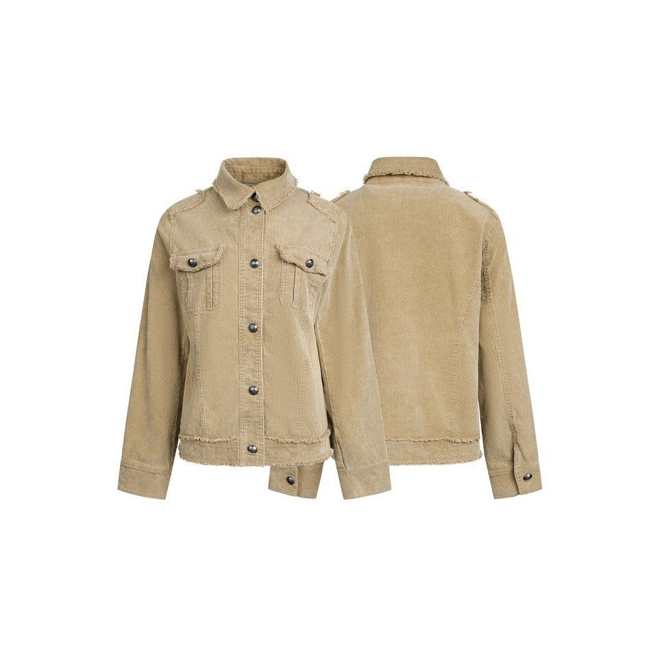 Tailored Fitted Hunting Jacket Women Corduroy Coat