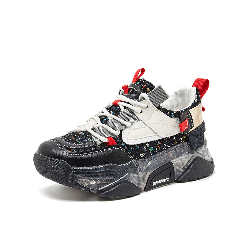 New Shoes Women's Black Platform Ladies Mesh Shoes Sports Flat Shoes
