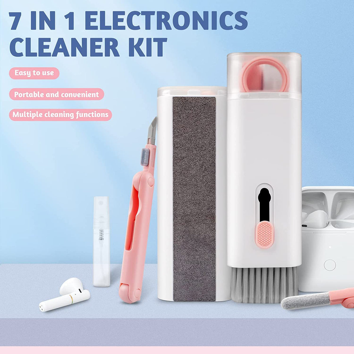 7 in 1 Multifunctional Cleaning Kit Keyboard Cell Phone Screen Cleaning Artifact Bluetooth Headset Mini Cleaning Pen