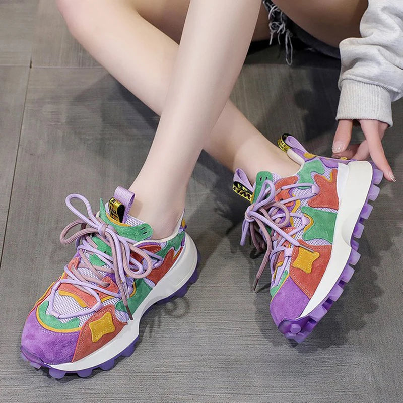 Ladies Shoes on Sale  New Breathable Platform Women's Vulcanize Shoes Spring  Non Slip Lace Up Women Casual Sneaker Zapatos