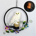 Owl Solar Garden Lights Resin Hanging Lights Garden Lawn Lights Outdoor Wind Chimes Landscape Lights Decorative Chandelier