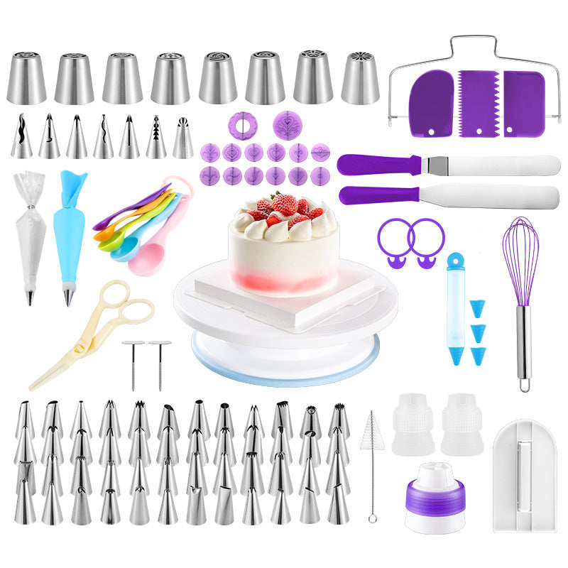 Cake Decorating Making Tools Baking Set Decorating Table 135 Pieces Baking Tools DIY Turntable Set