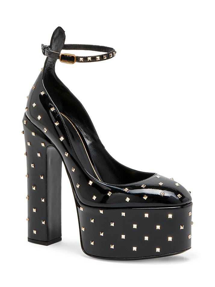Platform Shoes Office Lady Chunky Heels Ladies Shoes Rivet Ankle Strap Thick Bottom