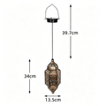 Solar powered iron hollow lantern