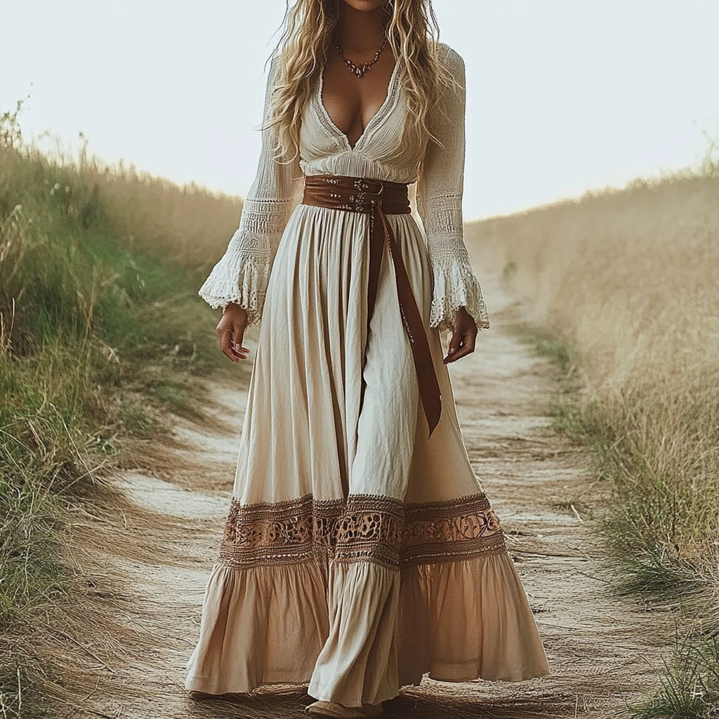 Vintage Western Bohemian Print Ethnic Style Women's Dress