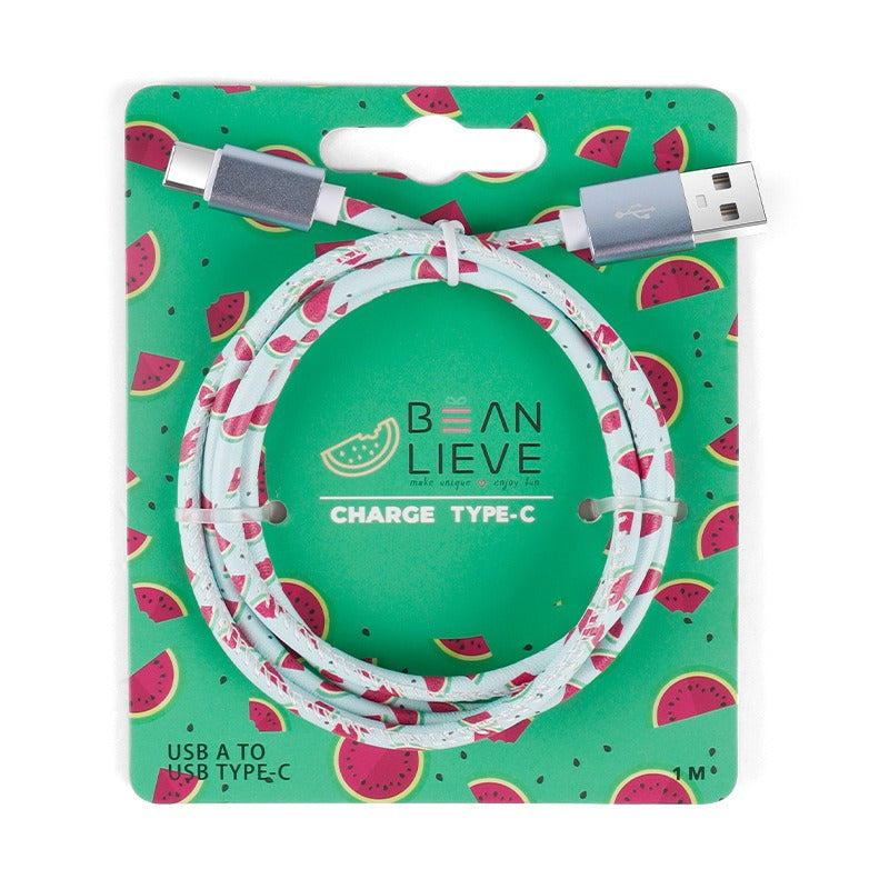 Creative data cable cartoon fruit cute fruit leather data cable suitable for Apple and Huawei phones